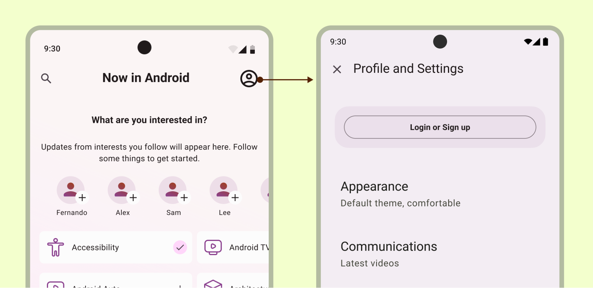 settings accessible even when signed out