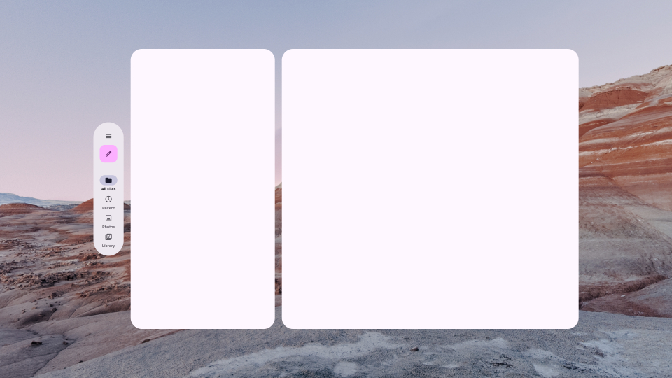 A spatial navigation rail from Material Design in Full
Space